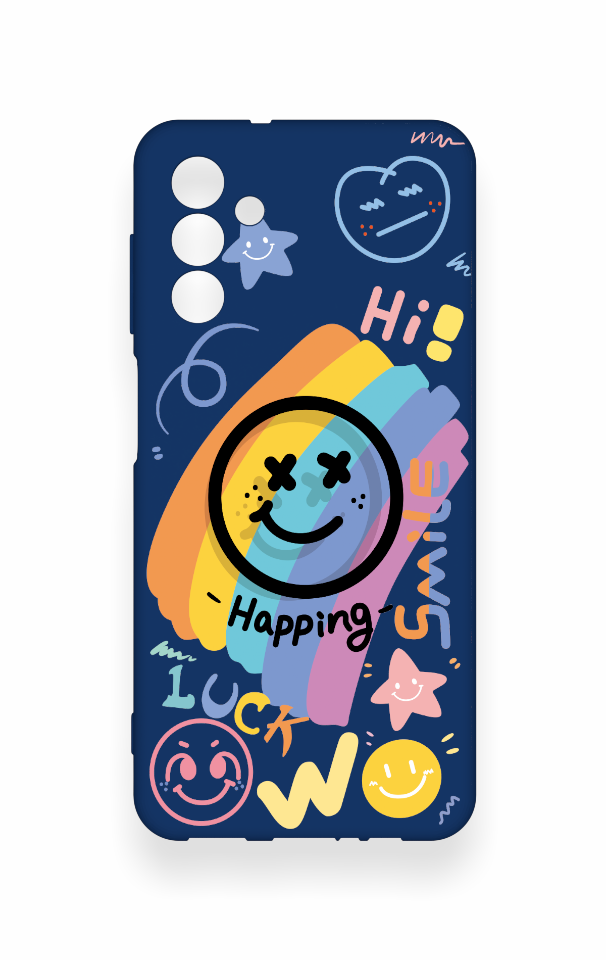Samsung A04S Uyumlu Happing Smile Desenli Silikon Kılıf