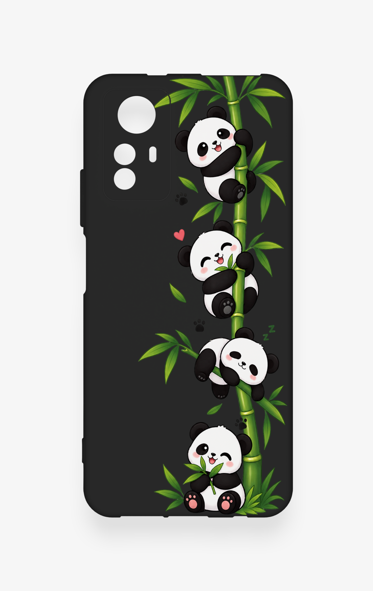 Redmi Note 12S Uyumlu Sevimli Panda Bambu Desenli Silikon Kılıf