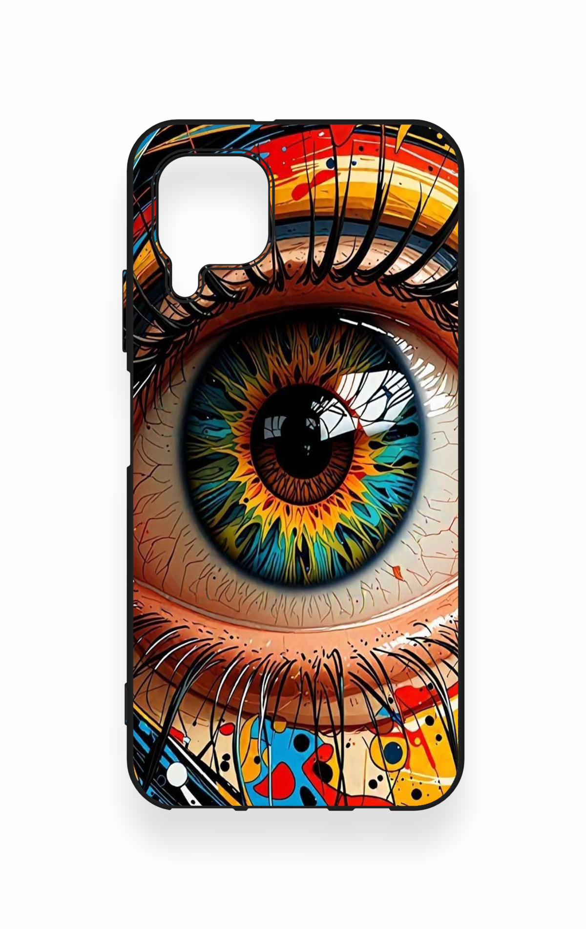 Huawei P40 Lite Uyumlu Renkli Göz Bebeği Desenli Silikon Kılıf