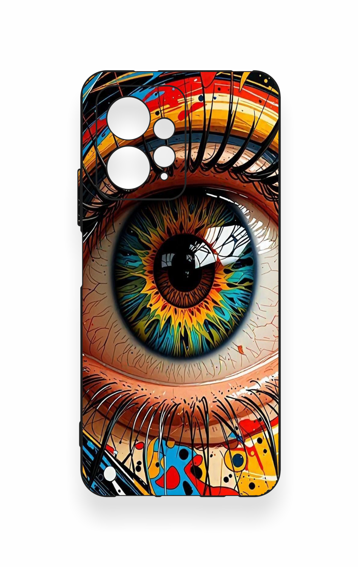 Redmi Note 12 4G Uyumlu Renkli Göz Bebeği Desenli Silikon Kılıf