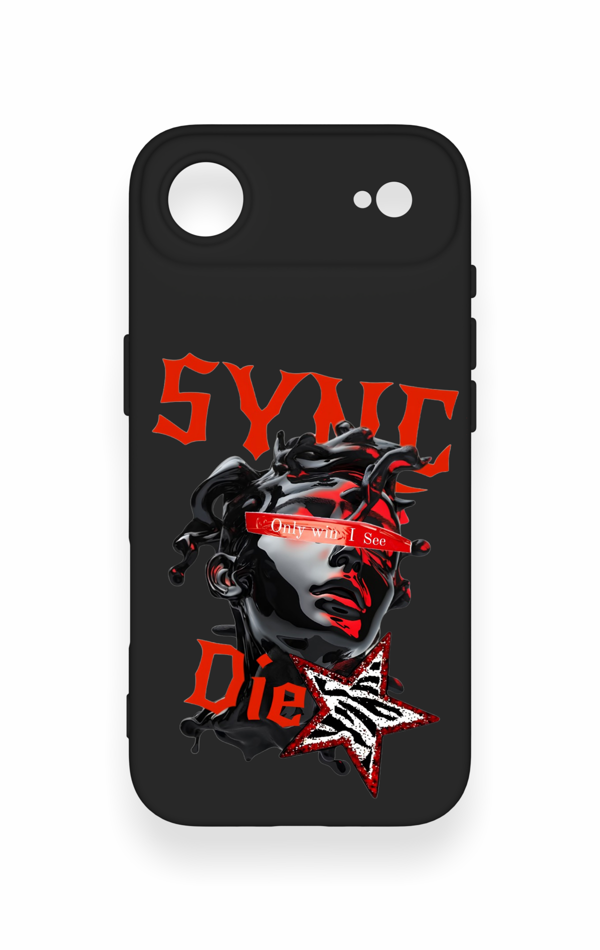 iPhone 17 Air Uyumlu Sync Die Desenli Silikon Kılıf