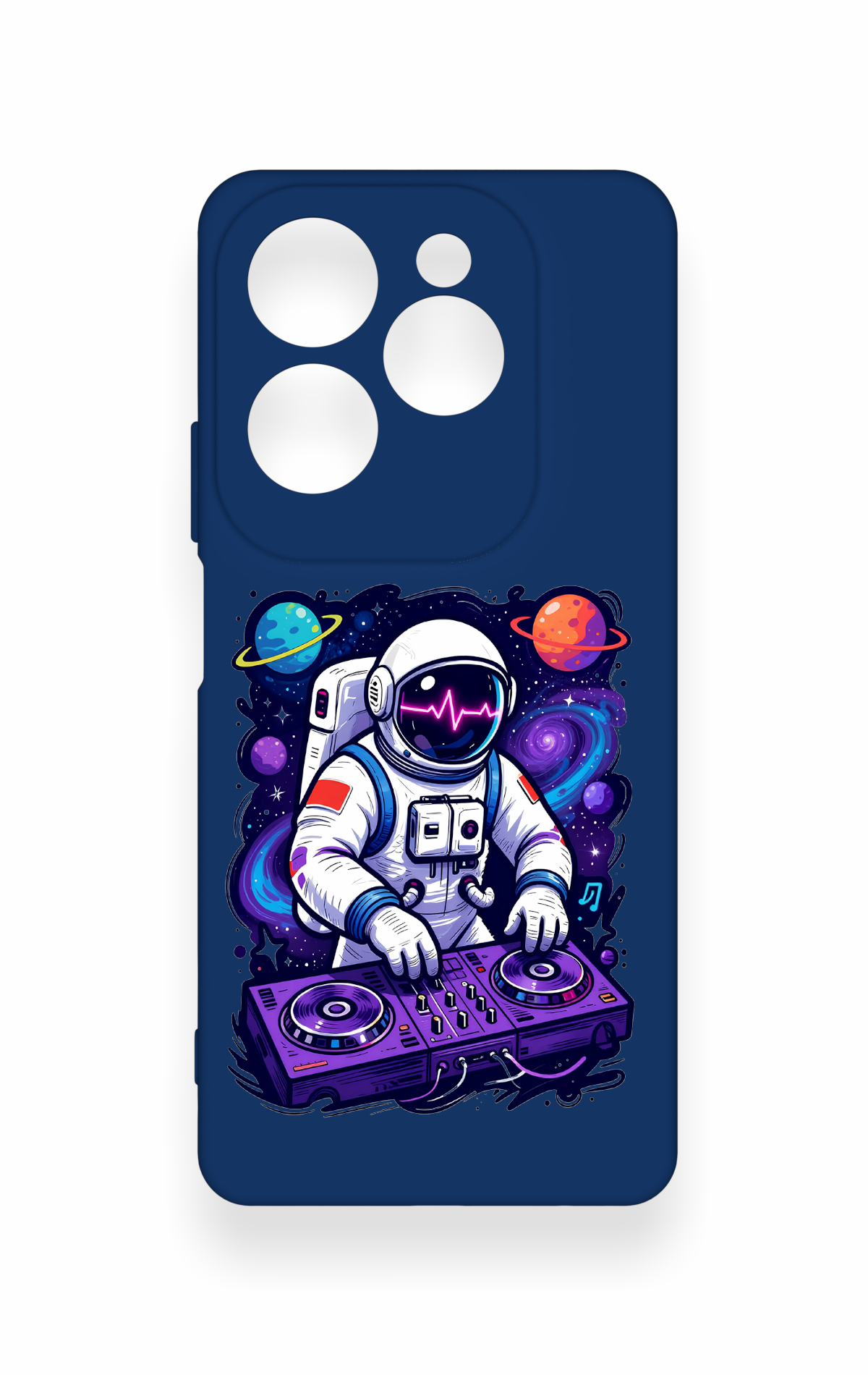 İnfinix Hot 40 Pro Uyumlu Astronot DJ Desenli Silikon Kılıf