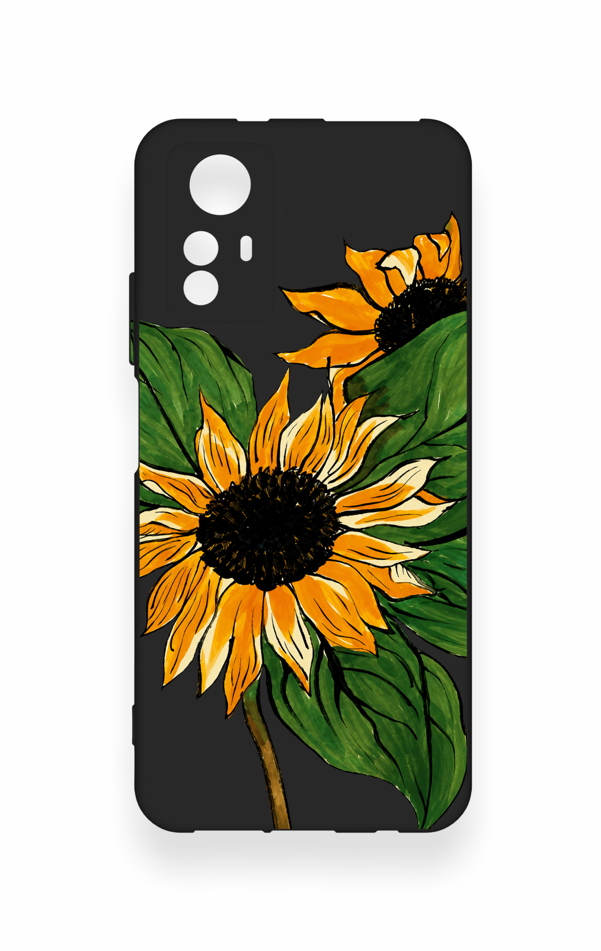 Redmi Note 12S Uyumlu Ay Çiçeği Desenli Silikon Kılıf