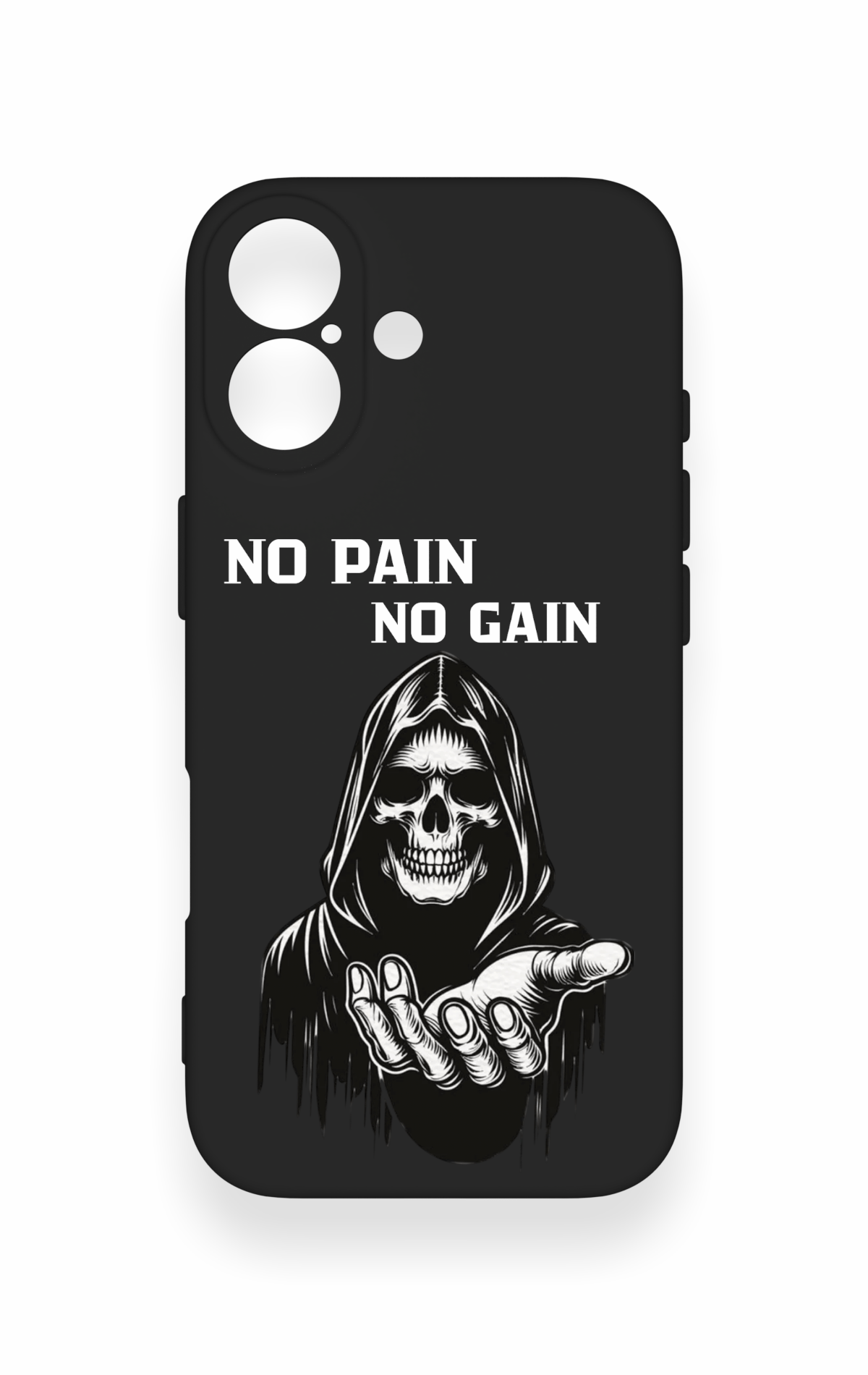 iPhone 17 Uyumlu No Pain No Gain Desenli Silikon Kılıf