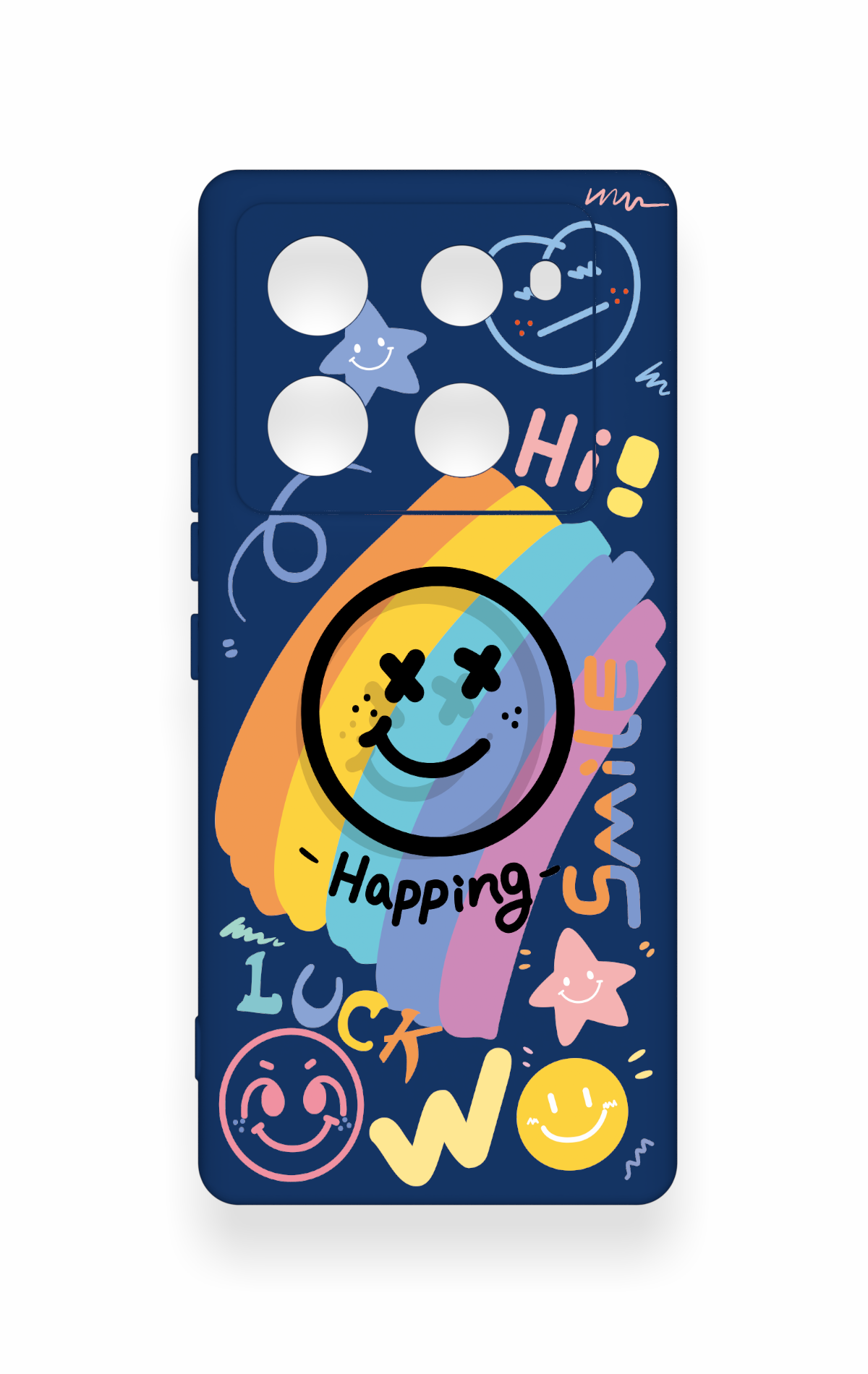 İnfinix Note 40 Pro Uyumlu Happing Smile Desenli Silikon Kılıf