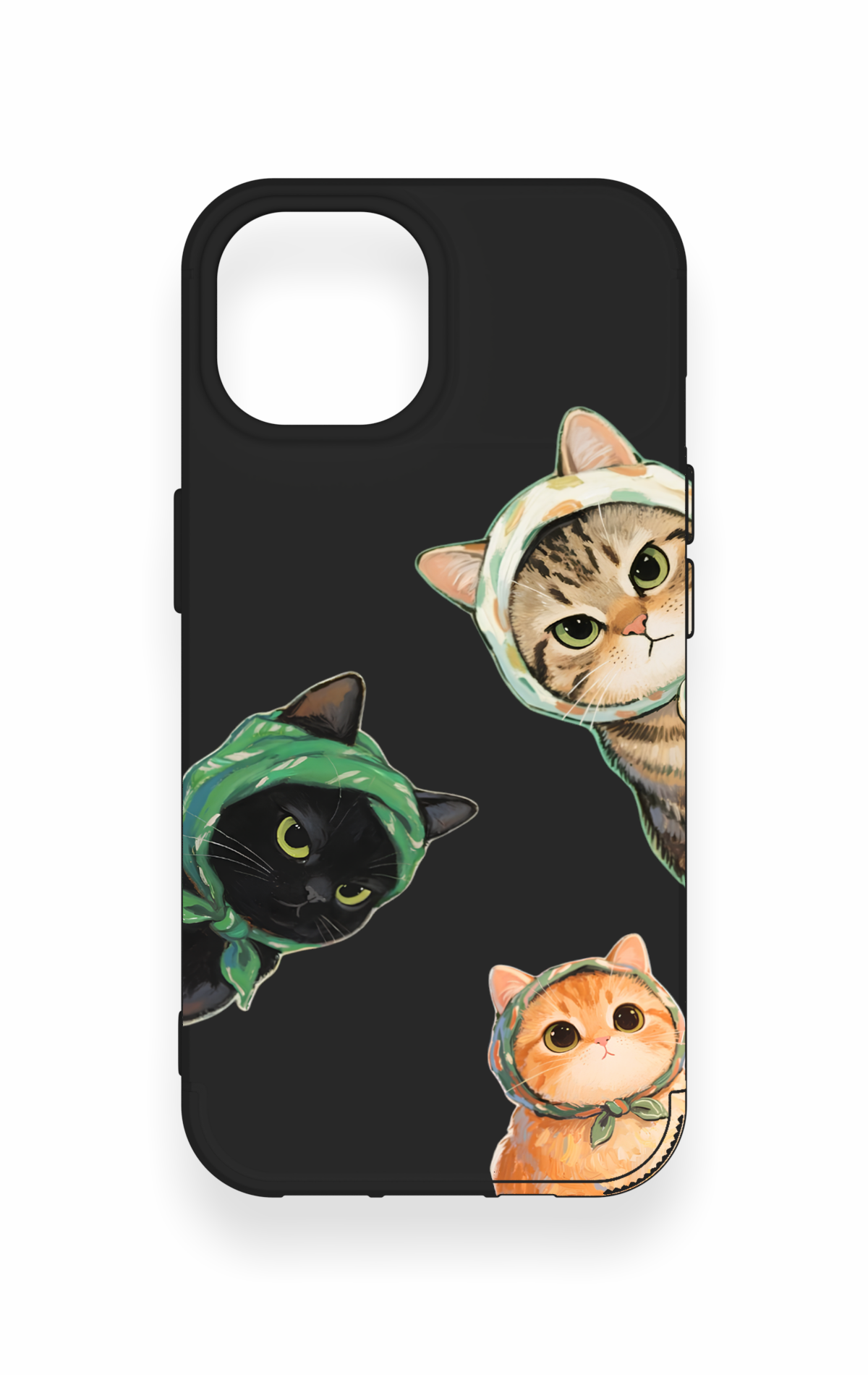 iPhone 15 Uyumlu Kedi Ekibi Desenli Silikon Kılıf