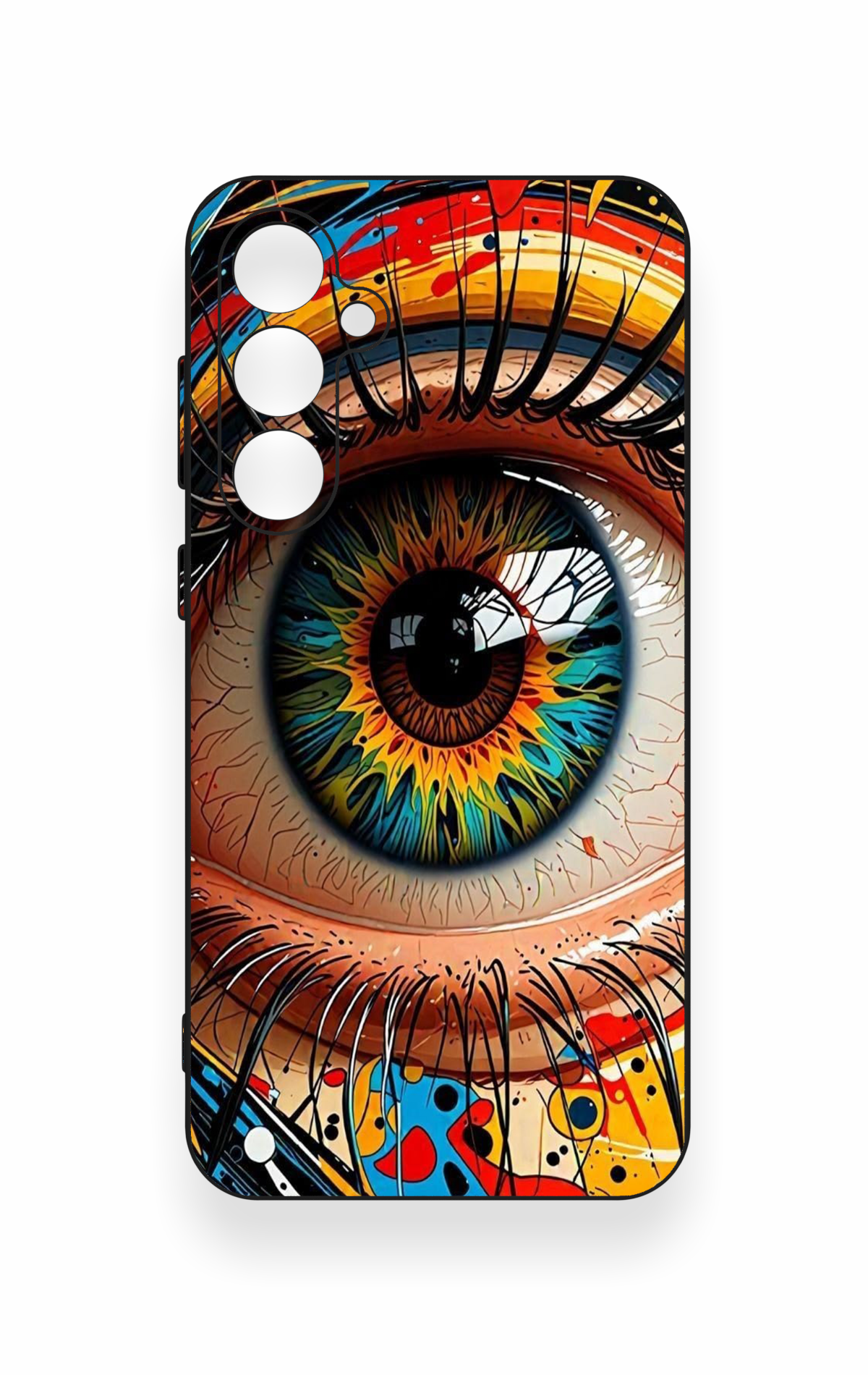 Samsung S23Fe Uyumlu Renkli Göz Bebeği Desenli Silikon Kılıf