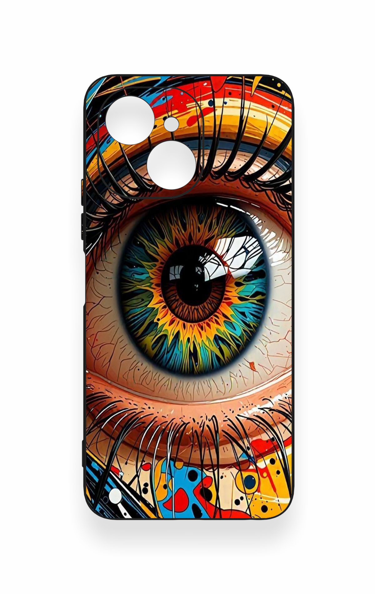 Tecno Spark 40C Uyumlu Renkli Göz Bebeği Desenli Silikon Kılıf