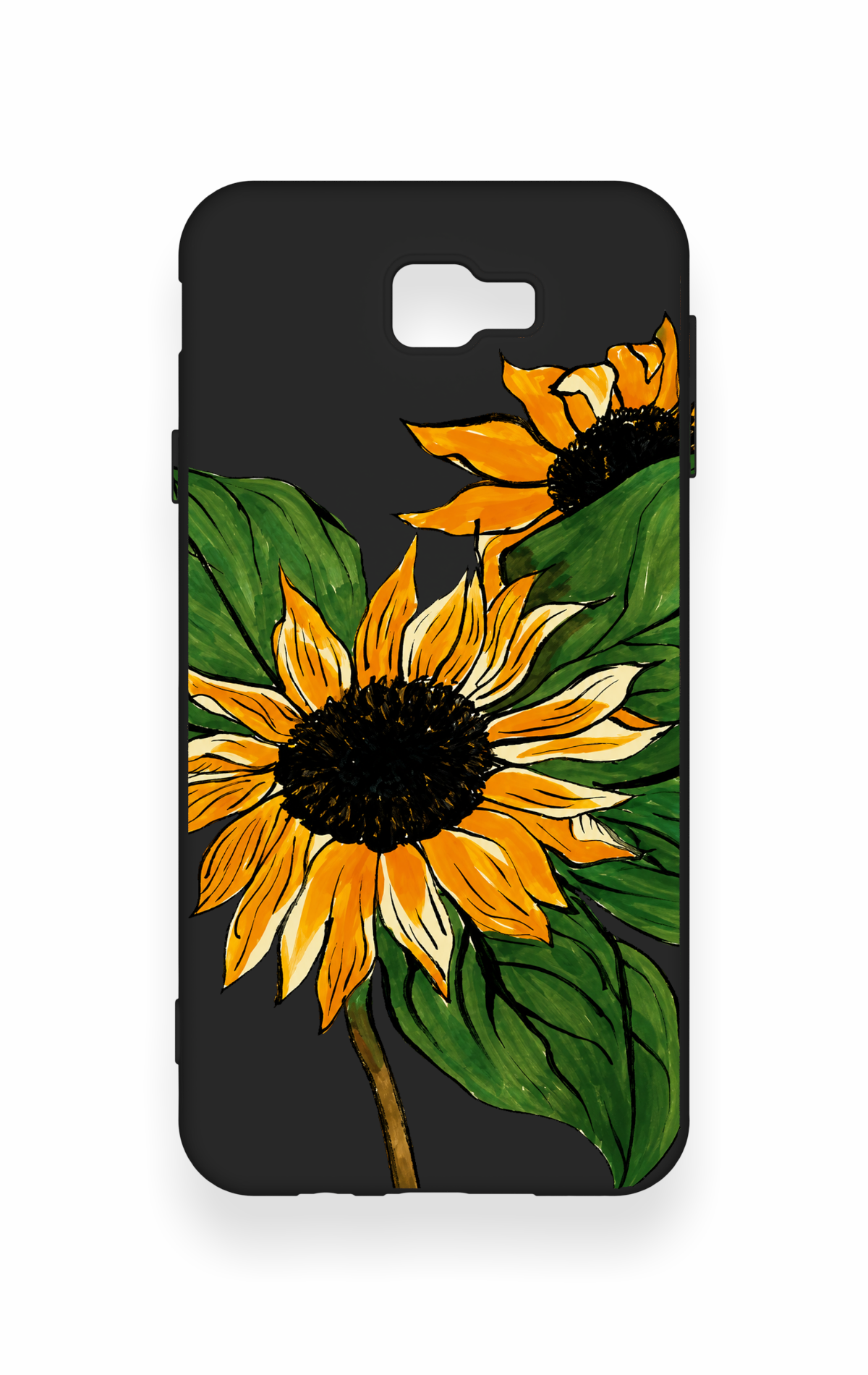 Samsung J7 Prime Uyumlu Ay Çiçeği Desenli Silikon Kılıf