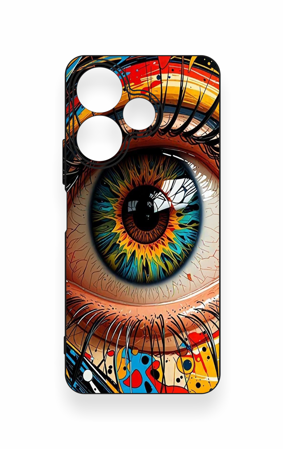 Redmi 13 4G Uyumlu Renkli Göz Bebeği Desenli Silikon Kılıf
