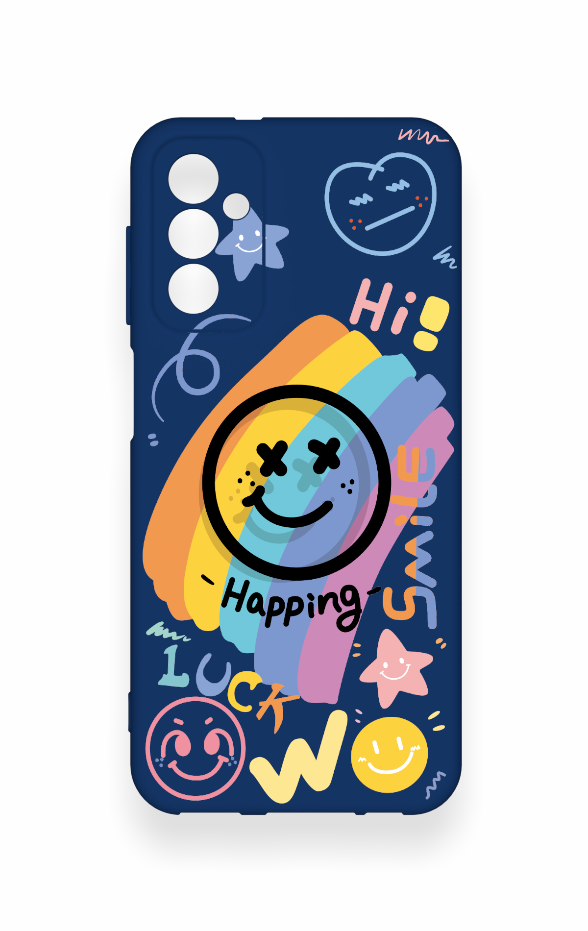 Samsung M13 Uyumlu Happing Smile Desenli Silikon Kılıf