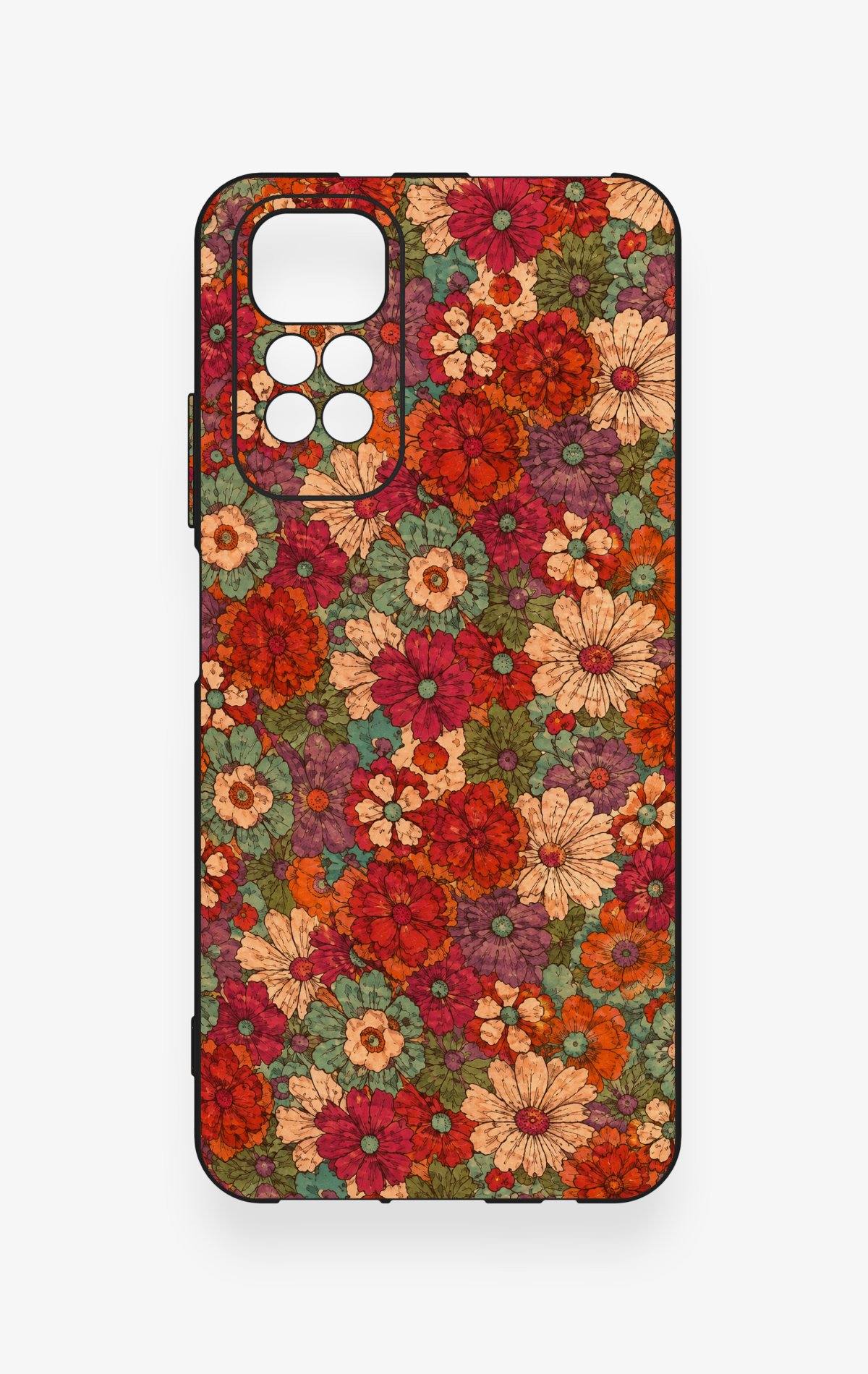Redmi Note 11S Uyumlu Pastel Çiçek Bahçesi Desenli Silikon Kılıf