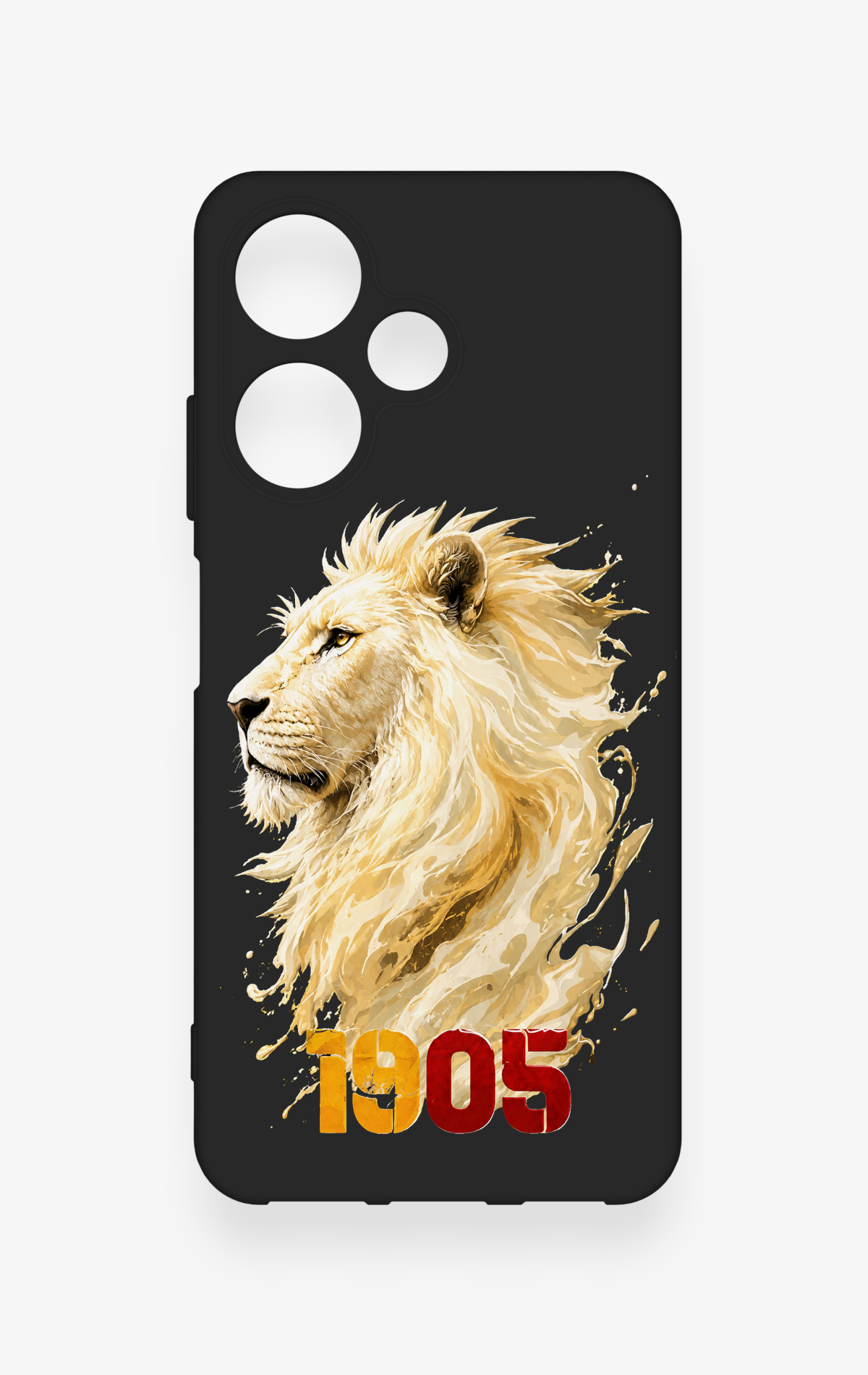 İnfinix Hot 30i Uyumlu Sarı Kırmızı 1905 Aslan Desenli Silikon Kılıf