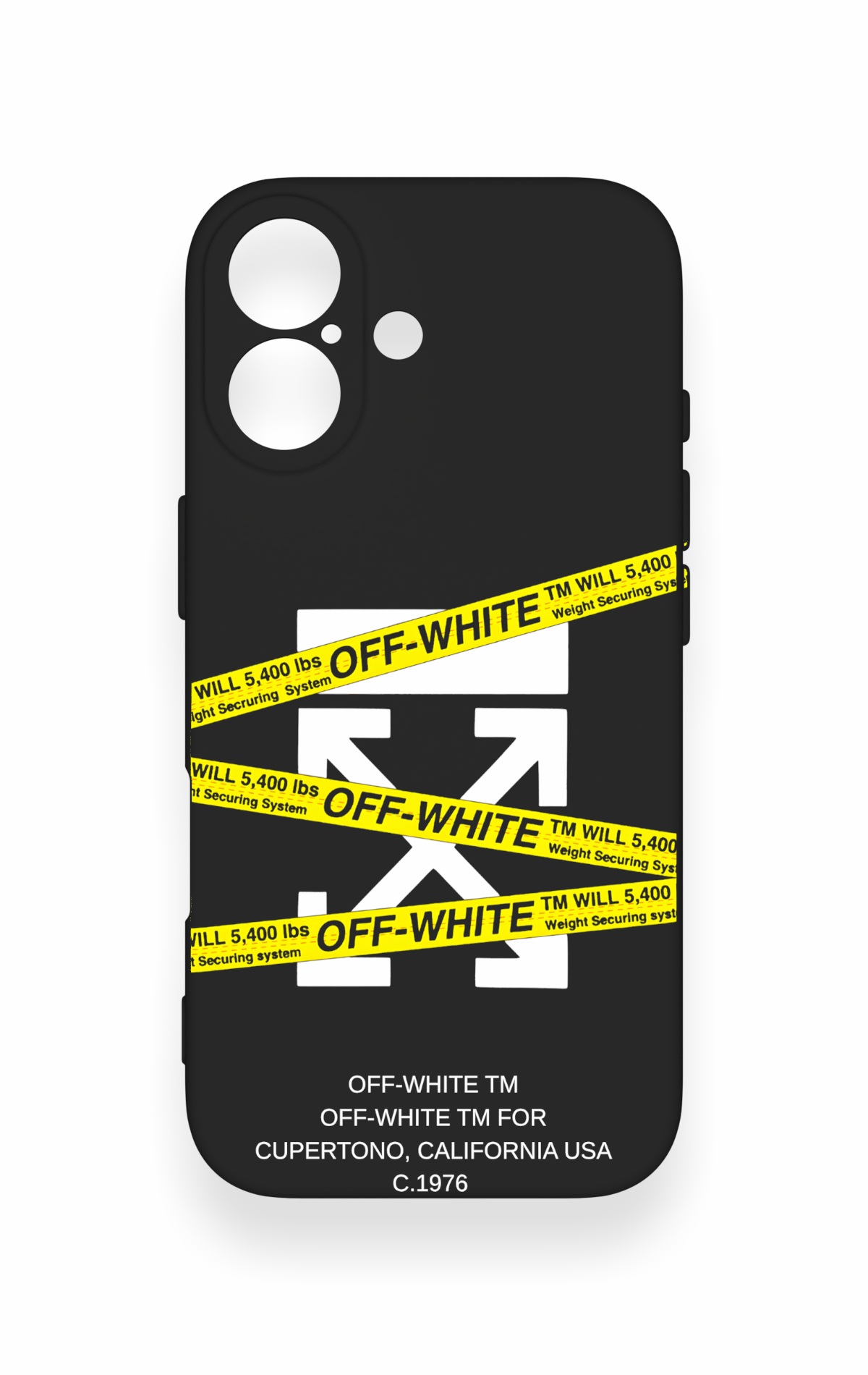 iPhone 17 Uyumlu Off White Desenli Silikon Kılıf