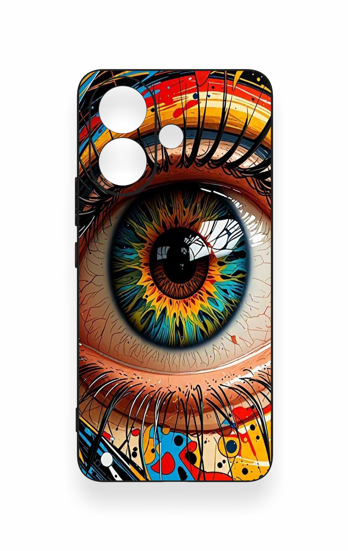 Vivo V60 Lite Uyumlu Renkli Göz Bebeği Desenli Silikon Kılıf