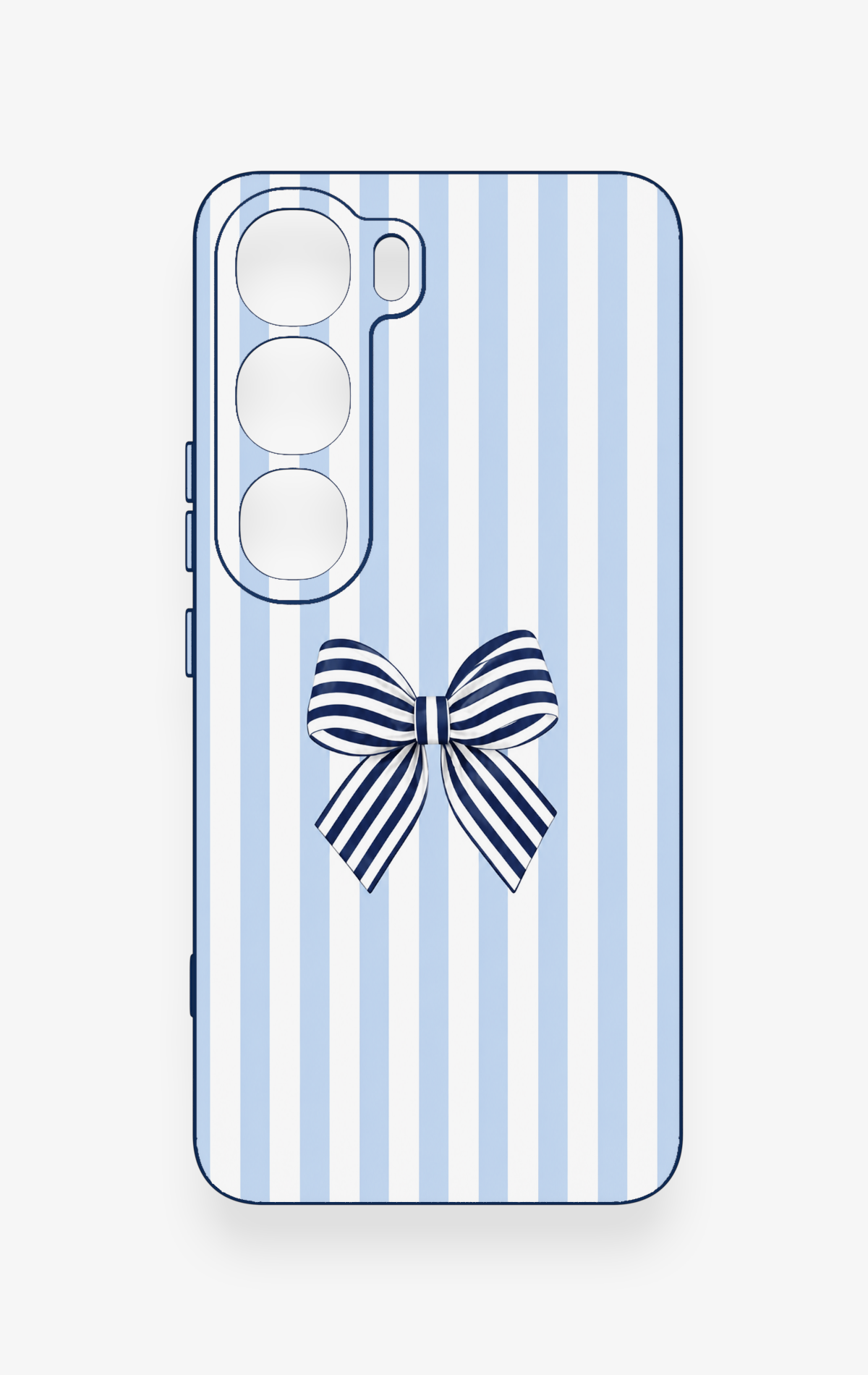 Vivo V40 Lite 5G Uyumlu Mavi Beyaz Kurdele Desenli Silikon Kılıf