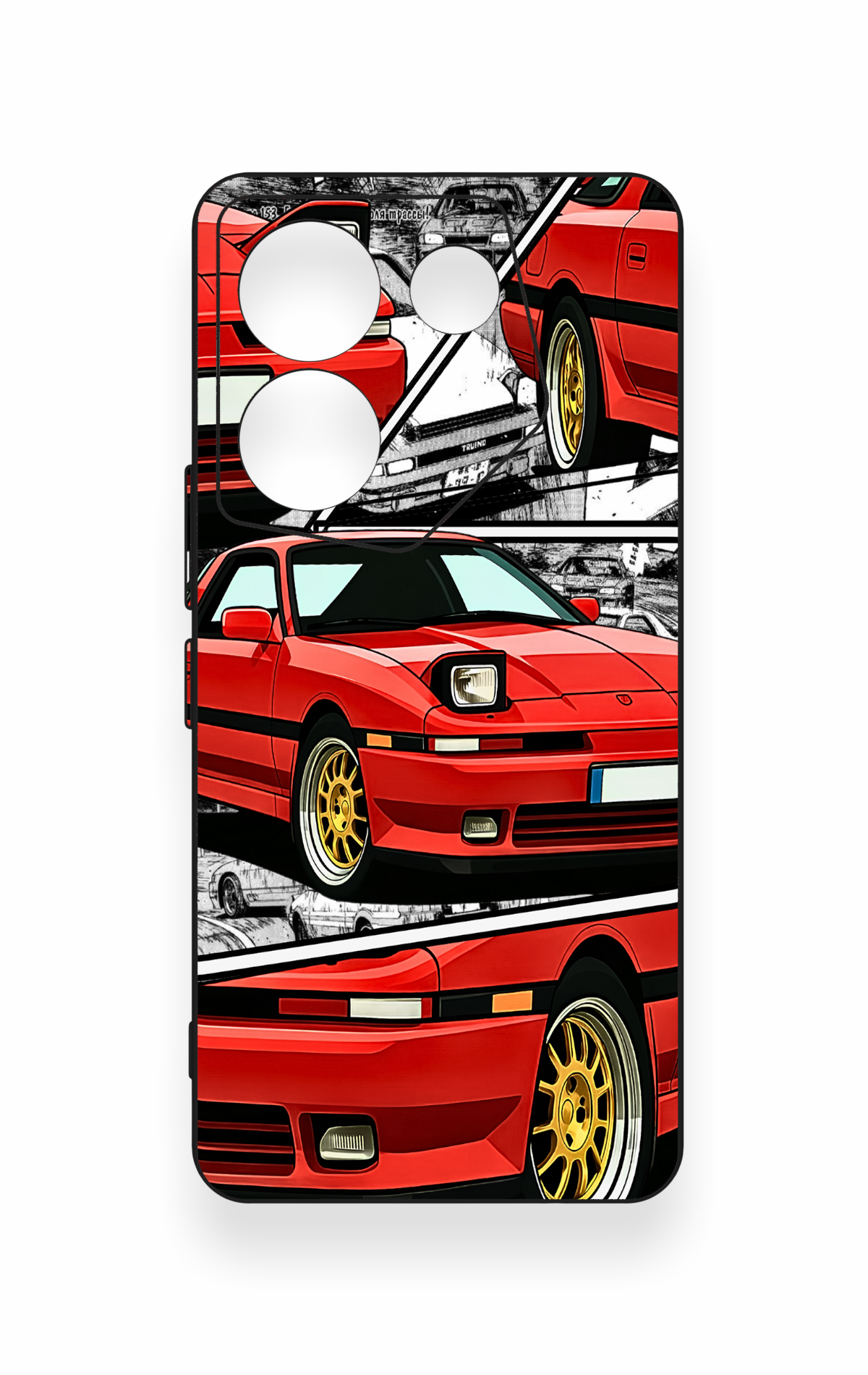 Tecno Camon 20 Pro Uyumlu Kırmızı Supra Desenli Silikon Kılıf