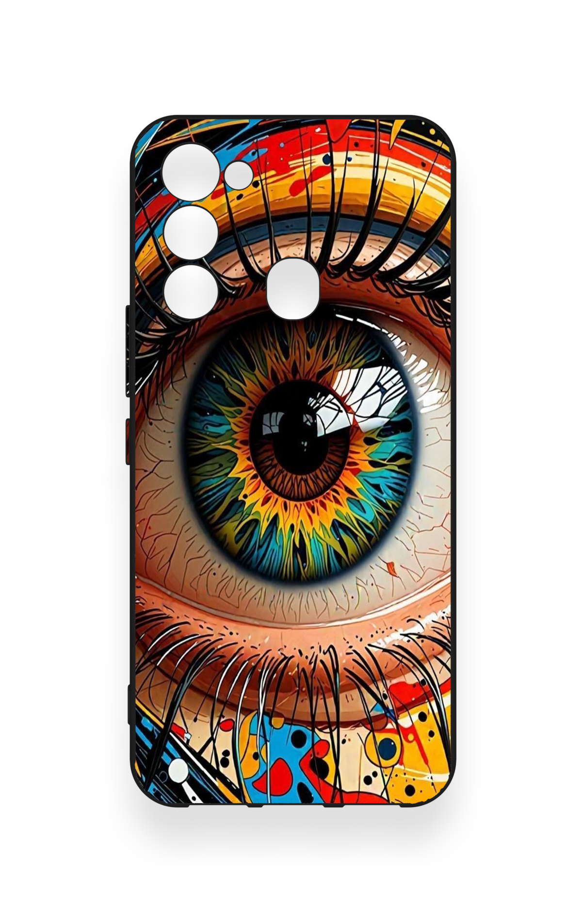Tecno Spark 8C Uyumlu Renkli Göz Bebeği Desenli Silikon Kılıf