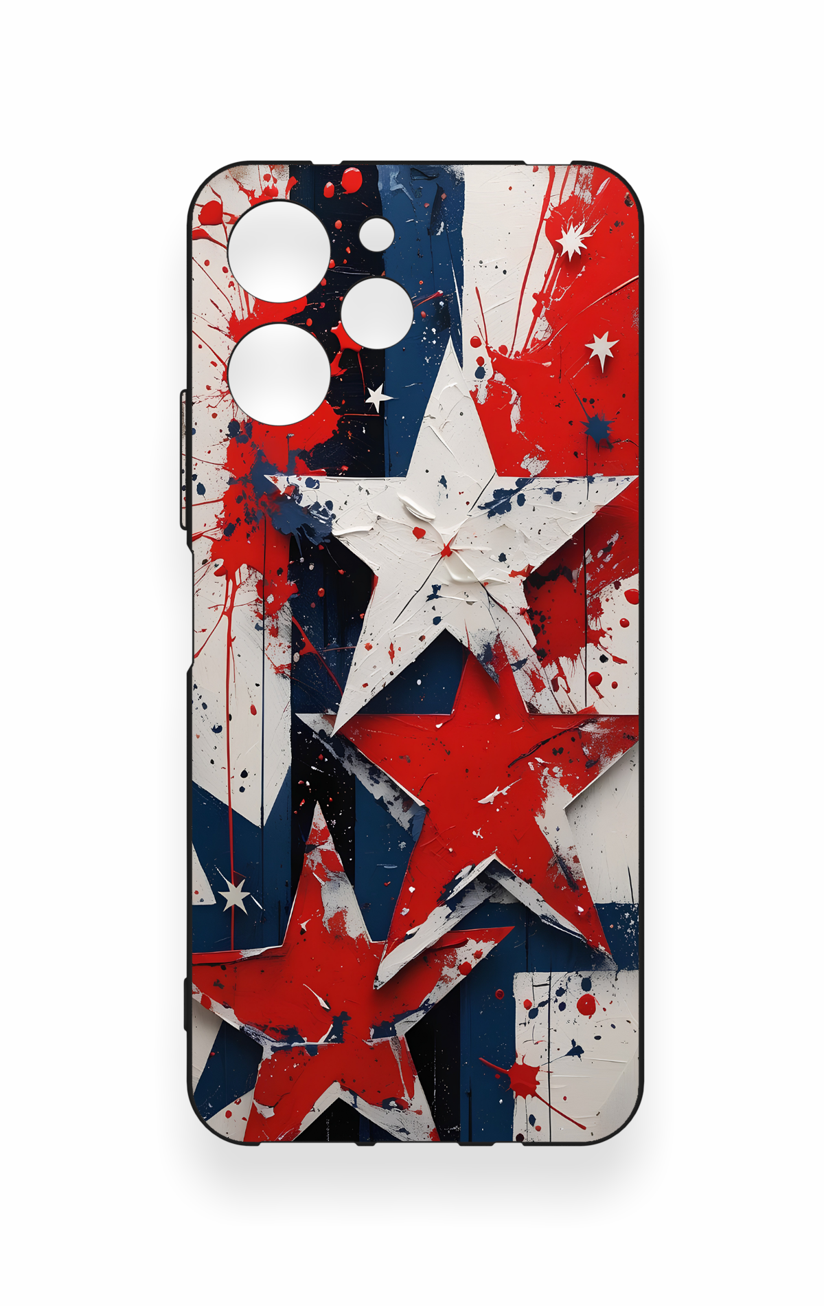 Redmi 12 Uyumlu Star Flag Desenli Silikon Kılıf