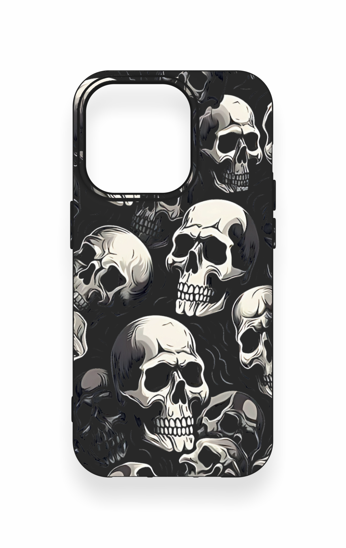 iPhone 14 Pro Uyumlu Kuru Kafa Desenli Silikon Kılıf
