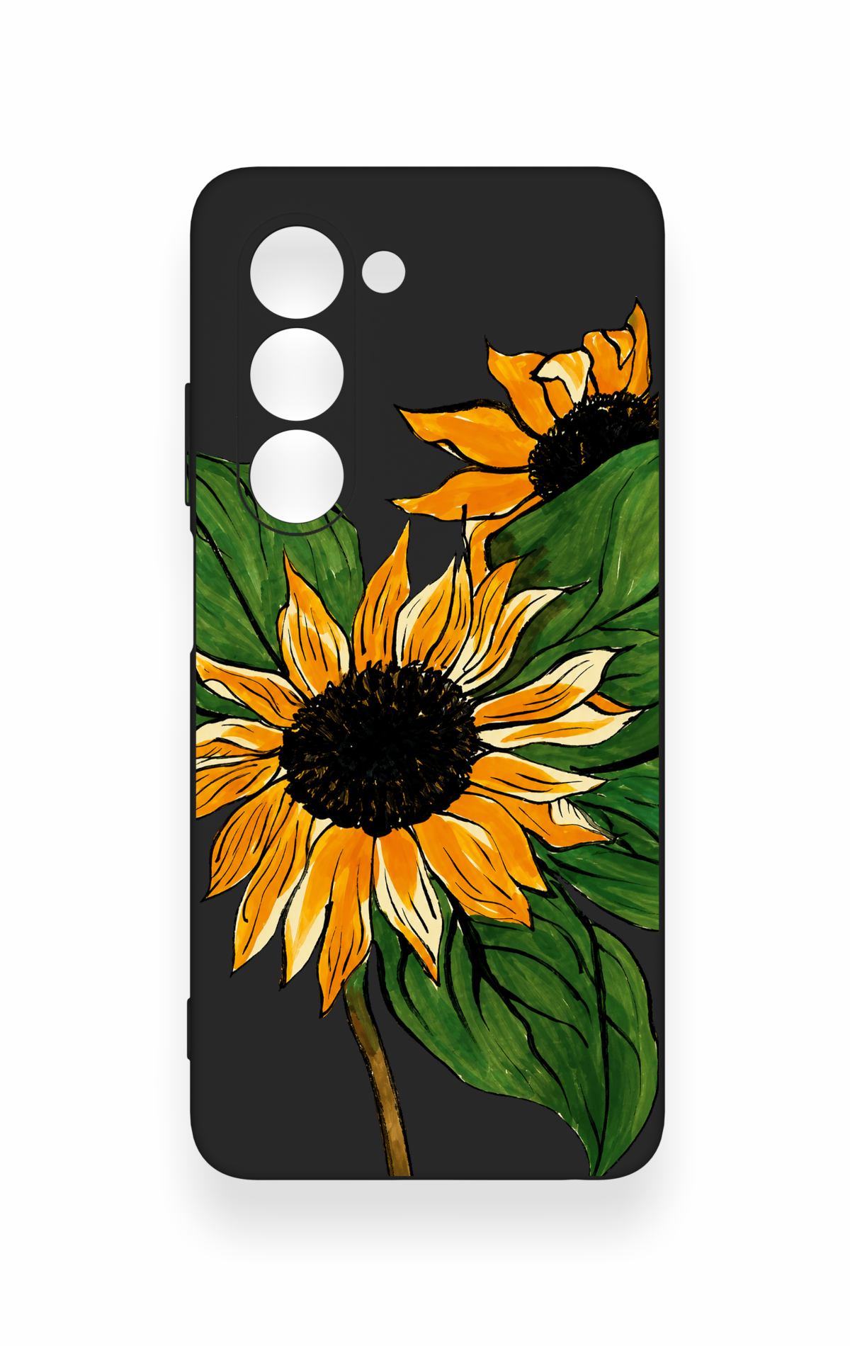 Oppo A5 5G Uyumlu Ay Çiçeği Desenli Silikon Kılıf