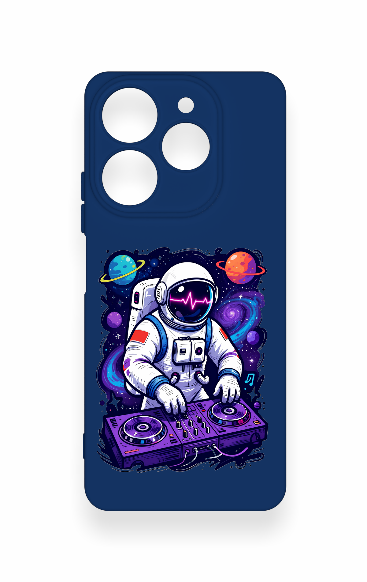 Tecno Spark 10 Pro Uyumlu Astronot DJ Desenli Silikon Kılıf
