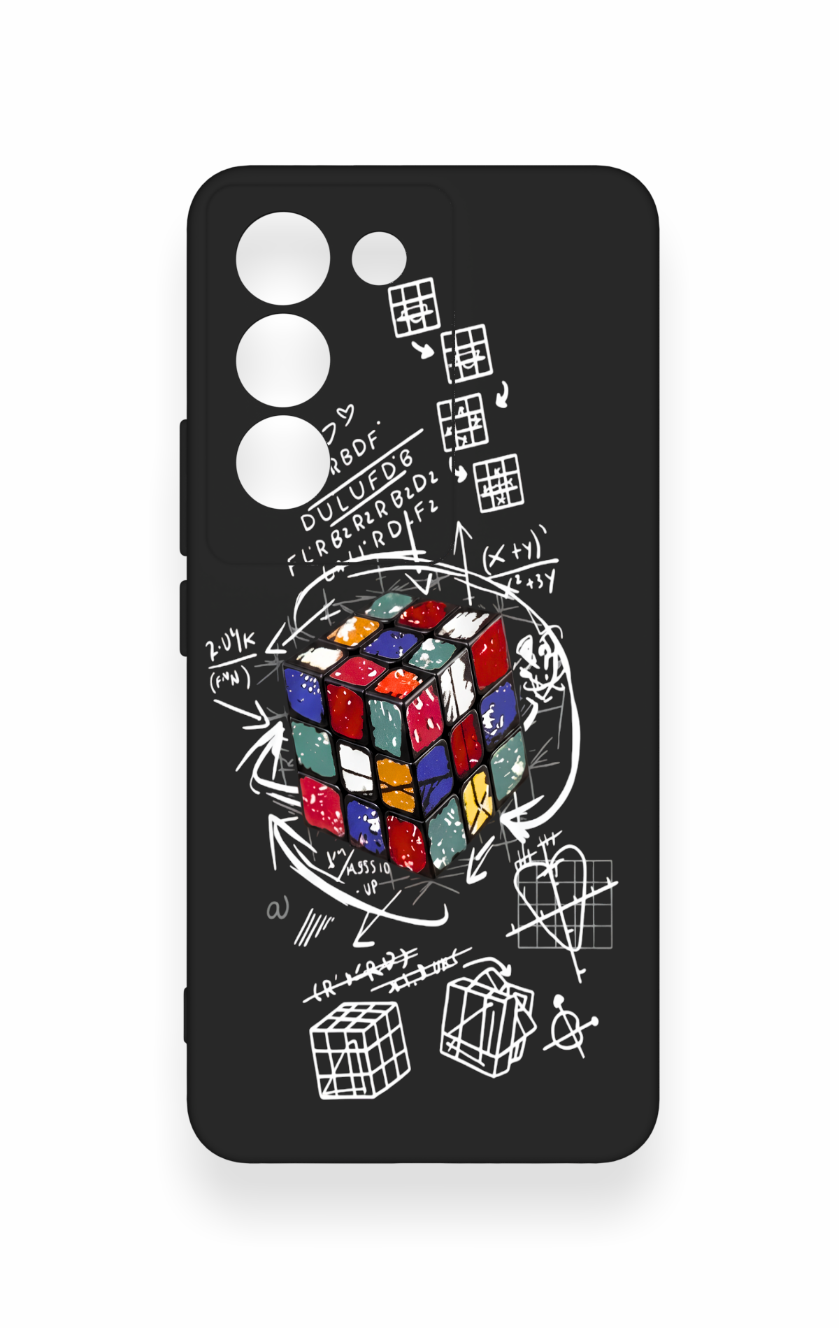 Vivo V30 Lite Uyumlu Rubik Küb Desenli Silikon Kılıf