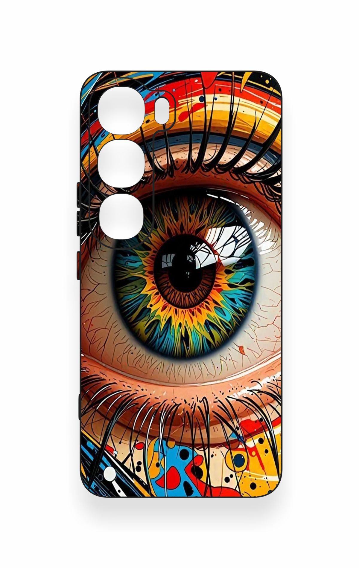Vivo V40 Lite 5G Uyumlu Renkli Göz Bebeği Desenli Silikon Kılıf