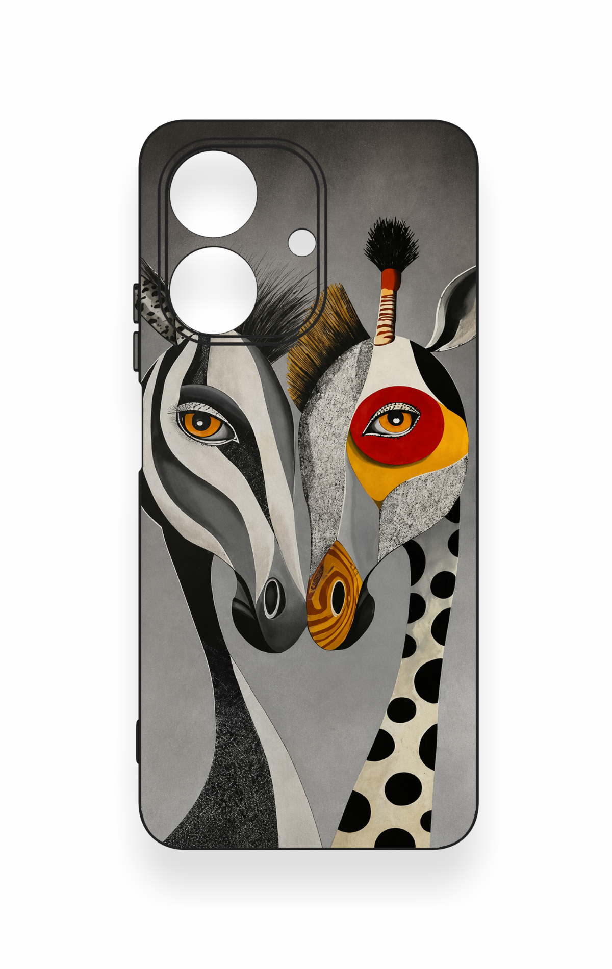 Realme Note 60 Uyumlu Zebra ve Zürafa Desenli Silikon Kılıf