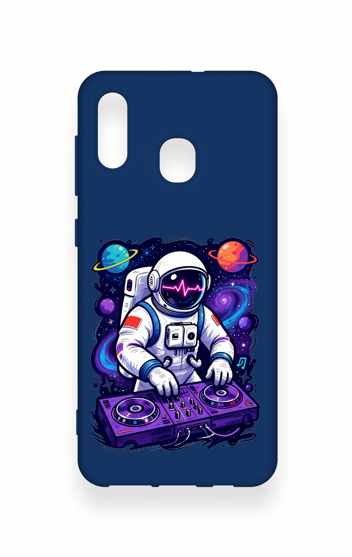 Samsung A20-A30 Uyumlu Astronot DJ Desenli Silikon Kılıf