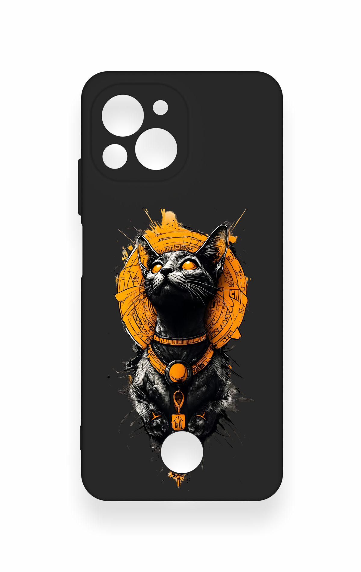 Reeder S23 Pro Max Uyumlu Mısırlı Kedi Tanrısı Desenli Silikon Kılıf