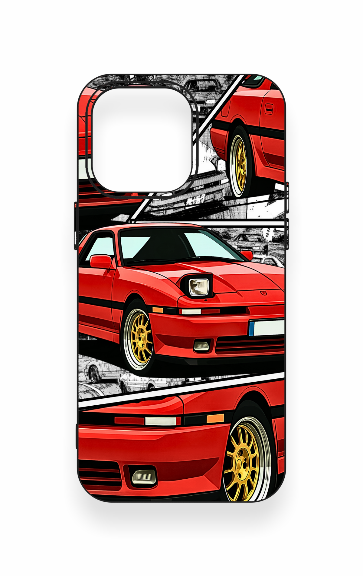 iPhone 15 Pro Max Uyumlu Kırmızı Supra Desenli Silikon Kılıf