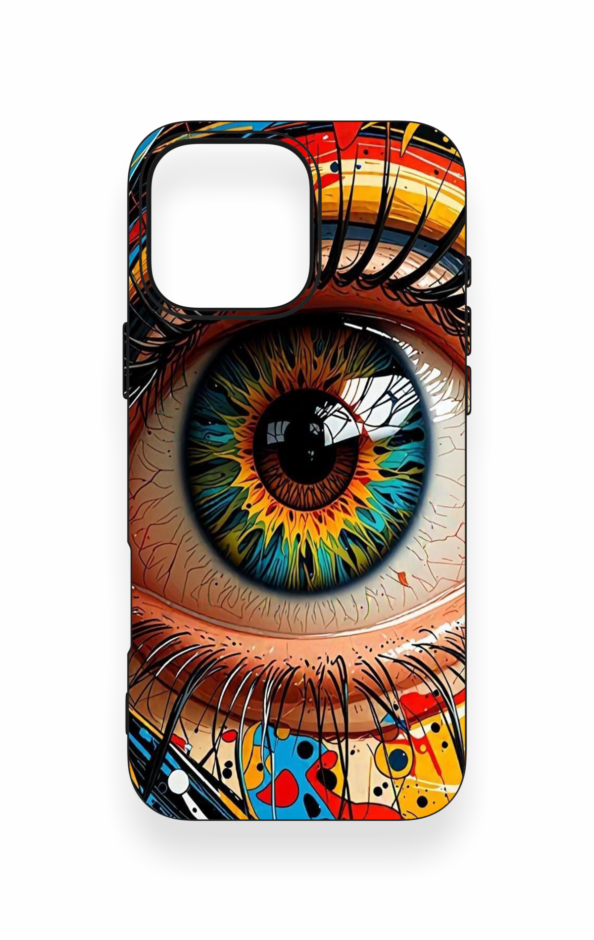 iPhone 16 Pro Max Uyumlu Renkli Göz Bebeği Desenli Silikon Kılıf