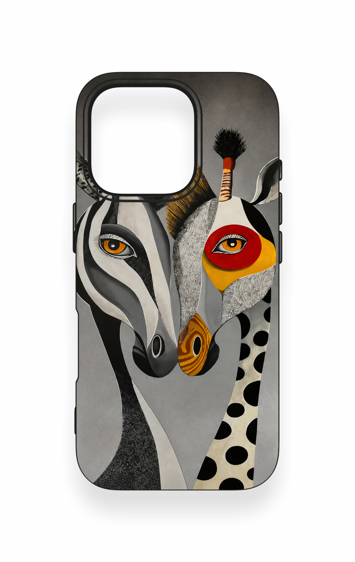 iPhone 16 Pro Uyumlu Zebra ve Zürafa Desenli Silikon Kılıf