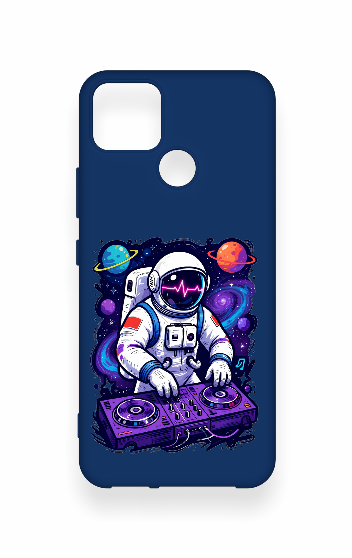 Realme C25 Uyumlu Astronot DJ Desenli Silikon Kılıf