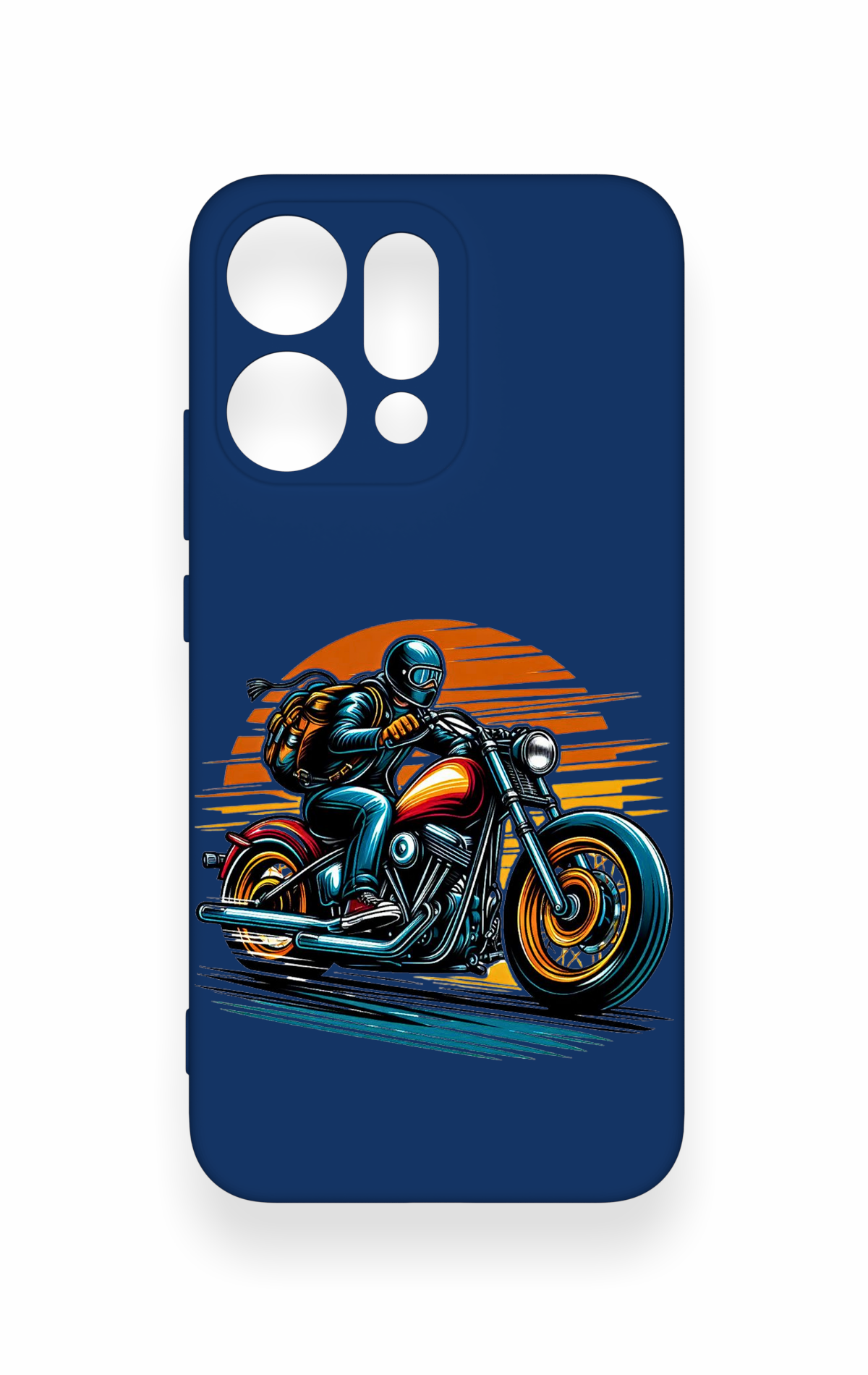 Oppo Reno 14 Uyumlu Moto Rider Desenli Silikon Kılıf