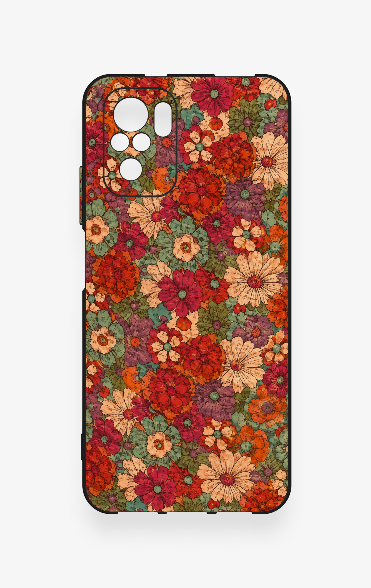 Redmi Note 10-10S Uyumlu Pastel Çiçek Bahçesi Desenli Silikon Kılıf