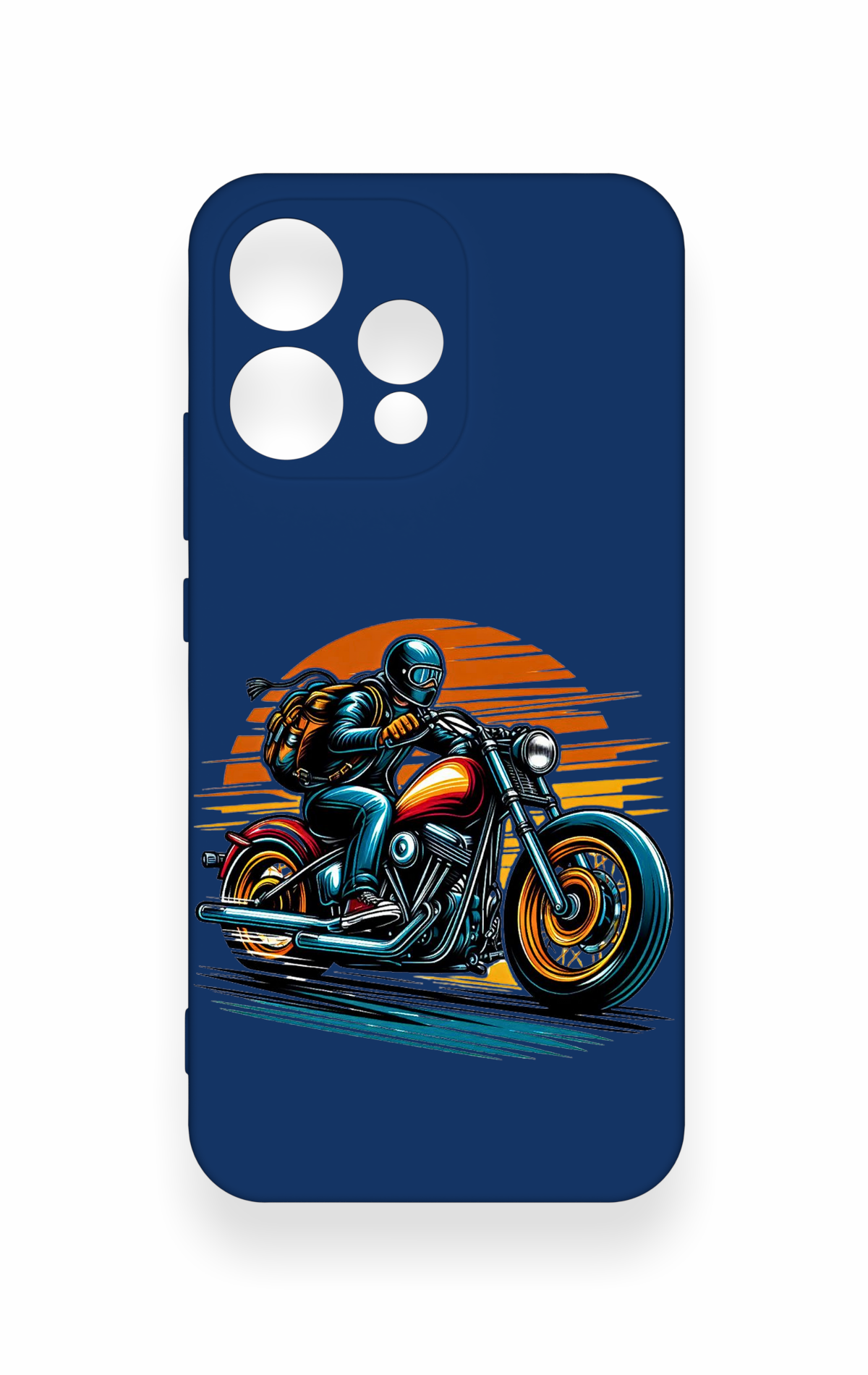 Oppo Reno 15 5G Uyumlu Moto Rider Desenli Silikon Kılıf