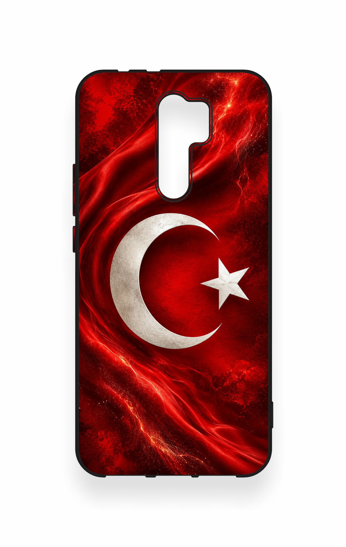 Redmi 9 Uyumlu Türk Bayrağı Desenli Silikon Kılıf
