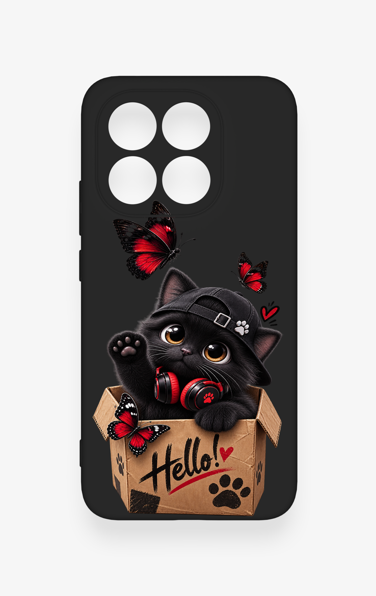 Mi 15T 5G Uyumlu Hello Cat Desenli Silikon Kılıf