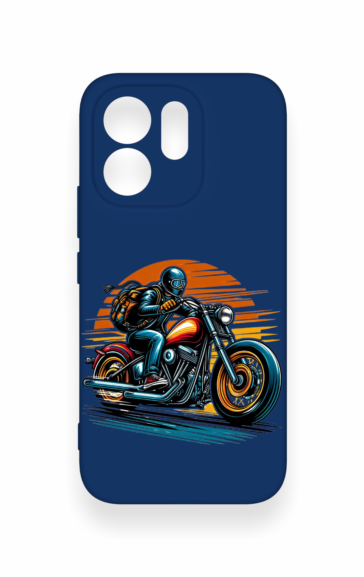 Vivo V70 5G Uyumlu Moto Rider Desenli Silikon Kılıf