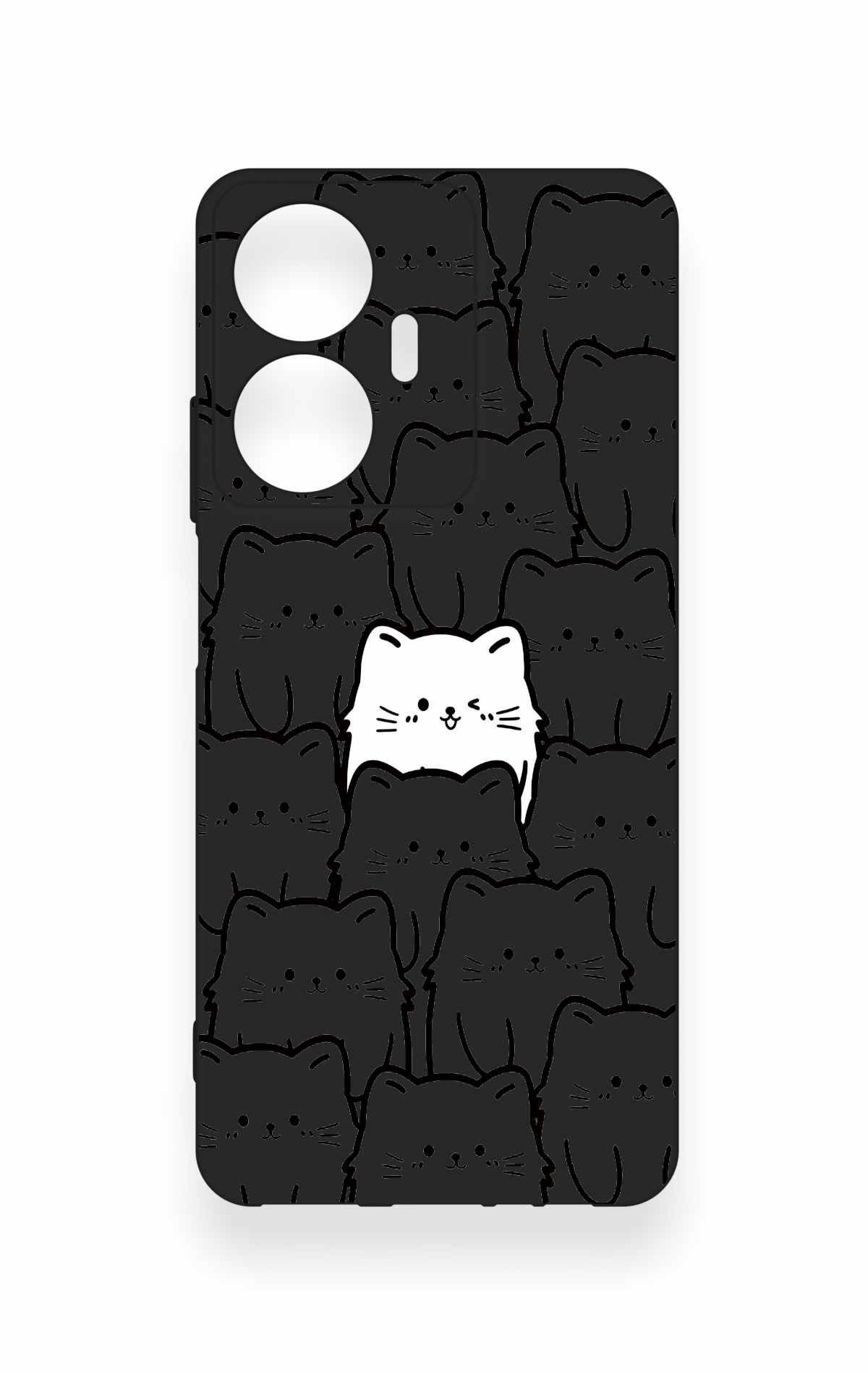 Realme C55 Uyumlu Many Cats Desenli Silikon Kılıf