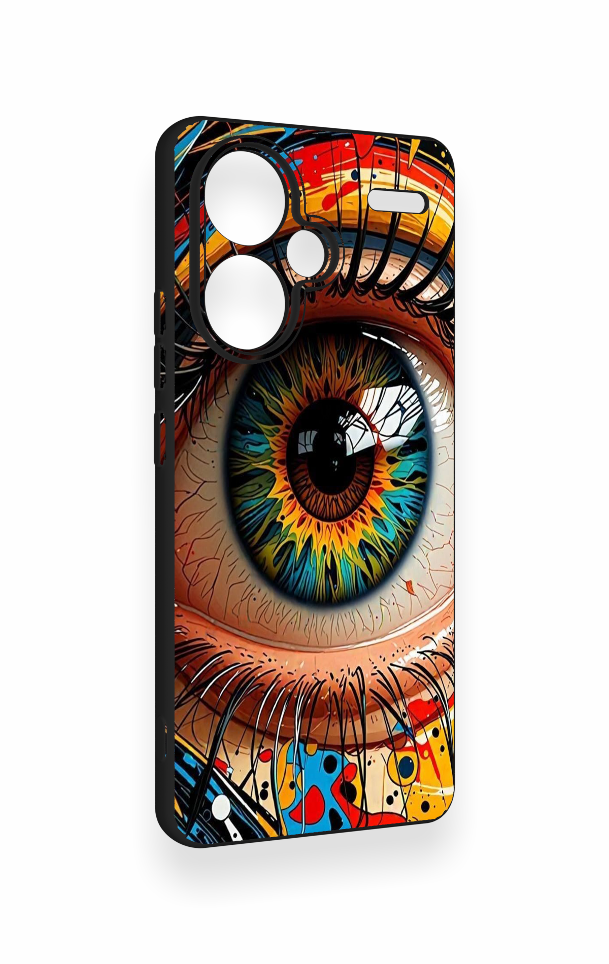 Redmi Note 13 Pro Plus Uyumlu Renkli Göz Bebeği Desenli Silikon Kılıf