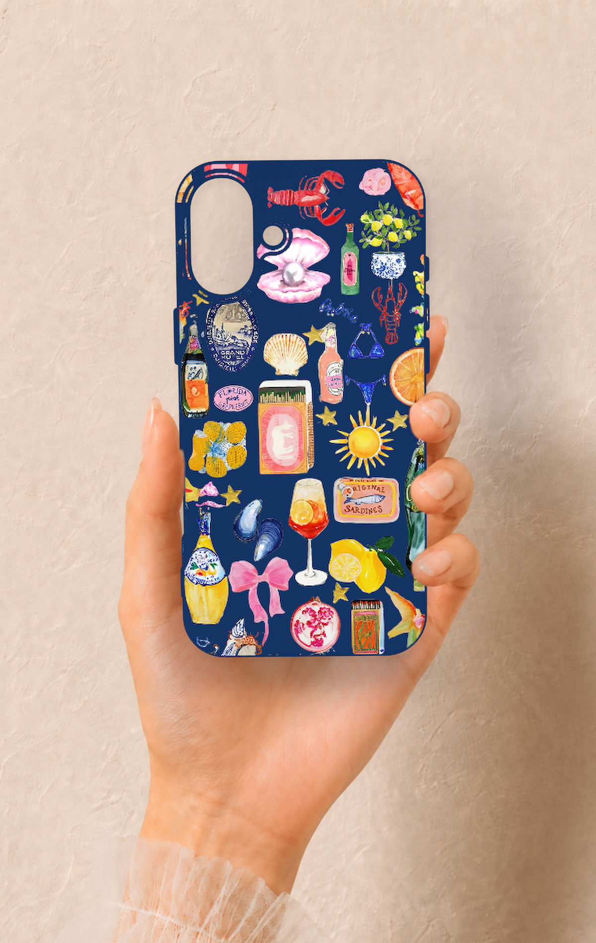 iPhone 16 Plus Uyumlu Summer Desenli Silikon Kılıf