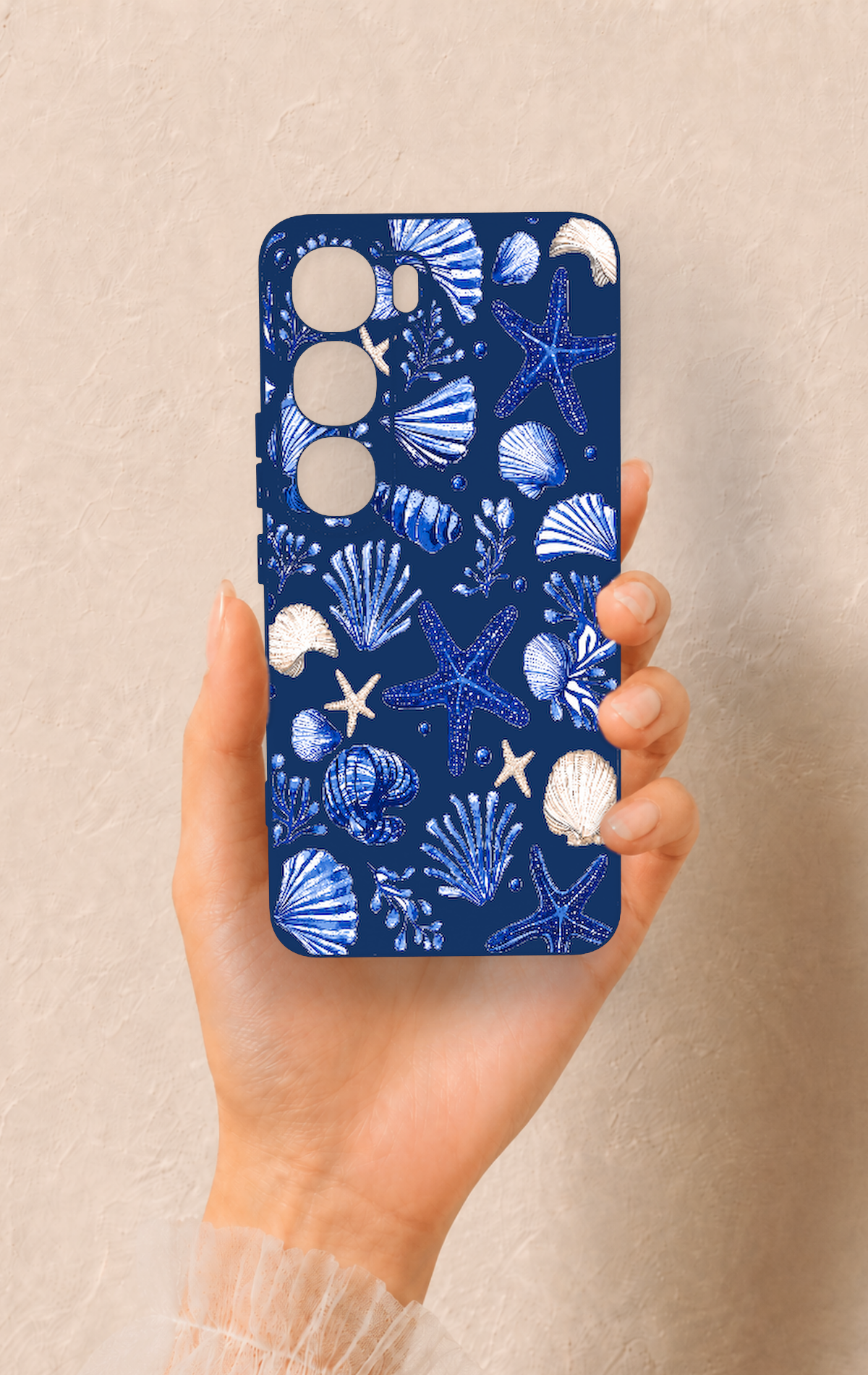 Vivo V40 Lite 5G Uyumlu Deniz Kabuğu Desenli Silikon Kılıf