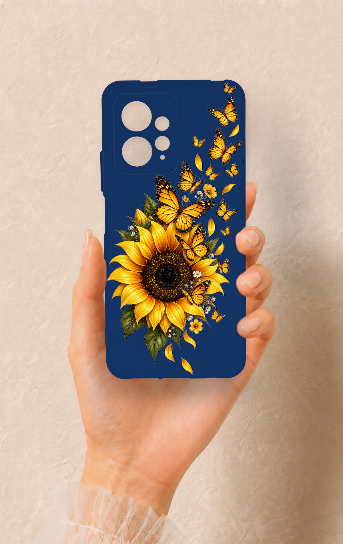 Redmi Note 12 4G Uyumlu Ayçiçeği Desenli Silikon Kılıf