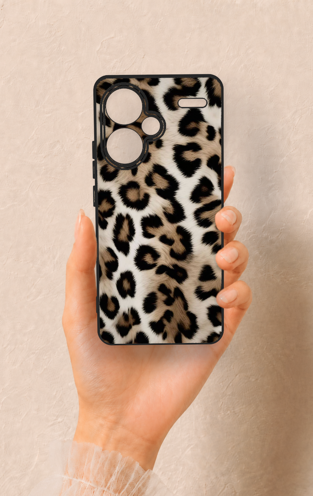 Redmi Note 13 Pro Plus Uyumlu Leopar Derisi Desenli Silikon Kılıf