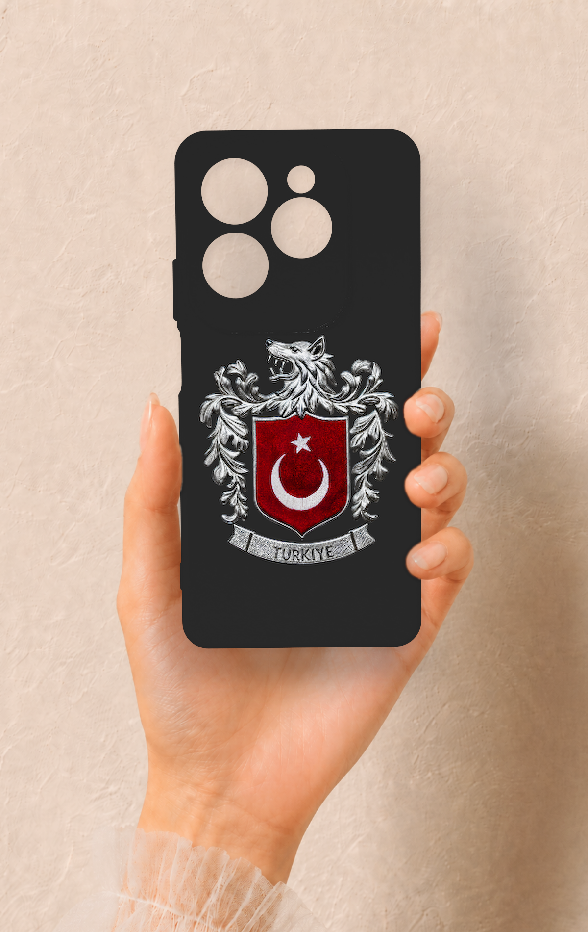 İnfinix Hot 40 Pro Uyumlu Türk Arma Desenli Silikon Kılıf