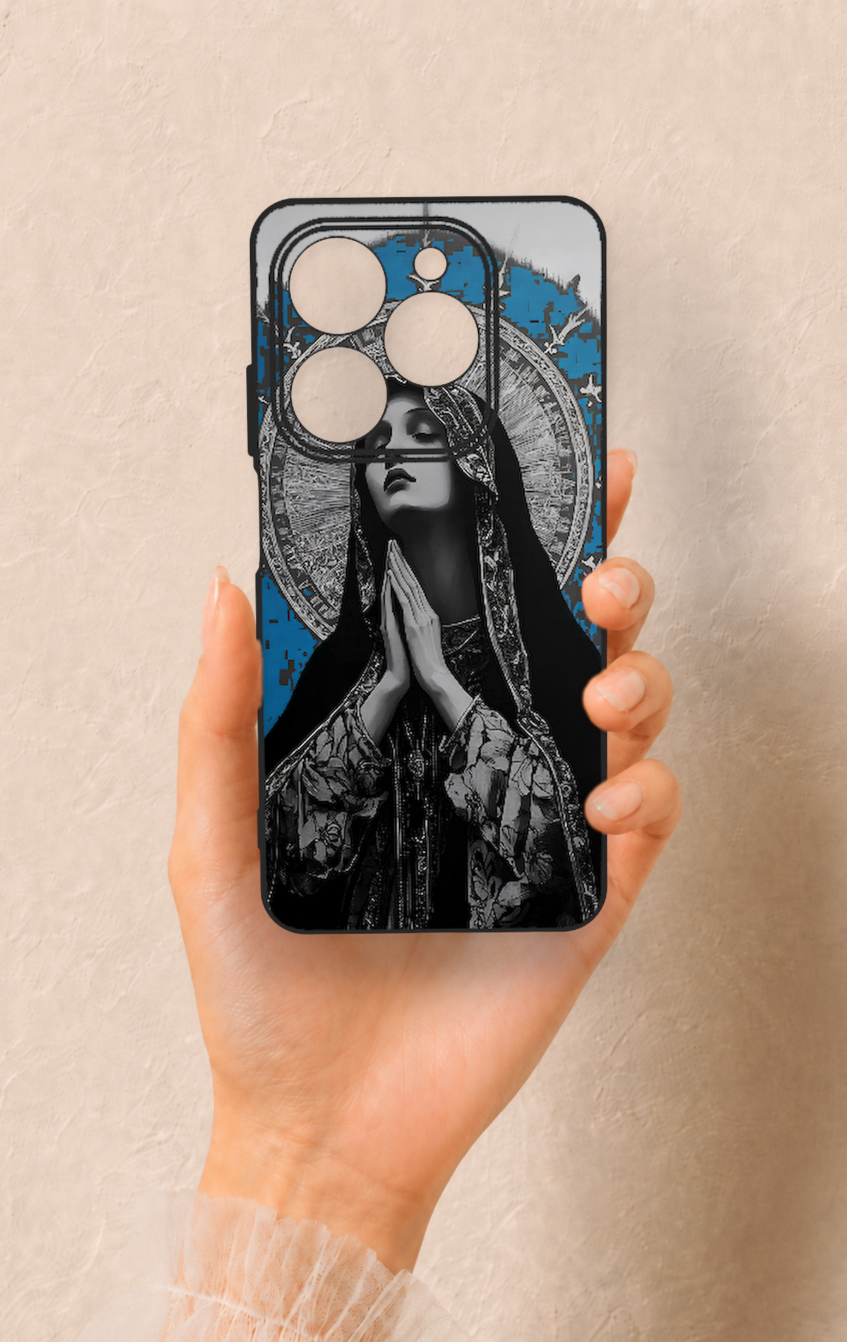 Tecno Spark 20C Uyumlu Rahibe Desenli Silikon Kılıf