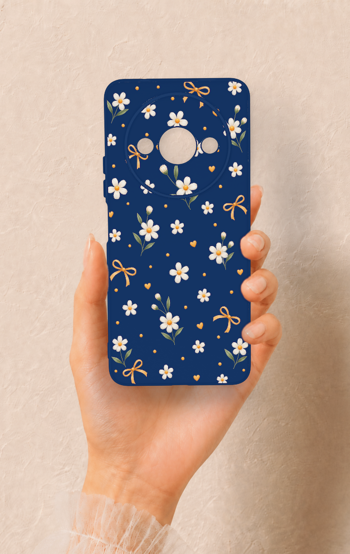 Redmi A3 Uyumlu Papatya Fiyonk Desenli Silikon Kılıf